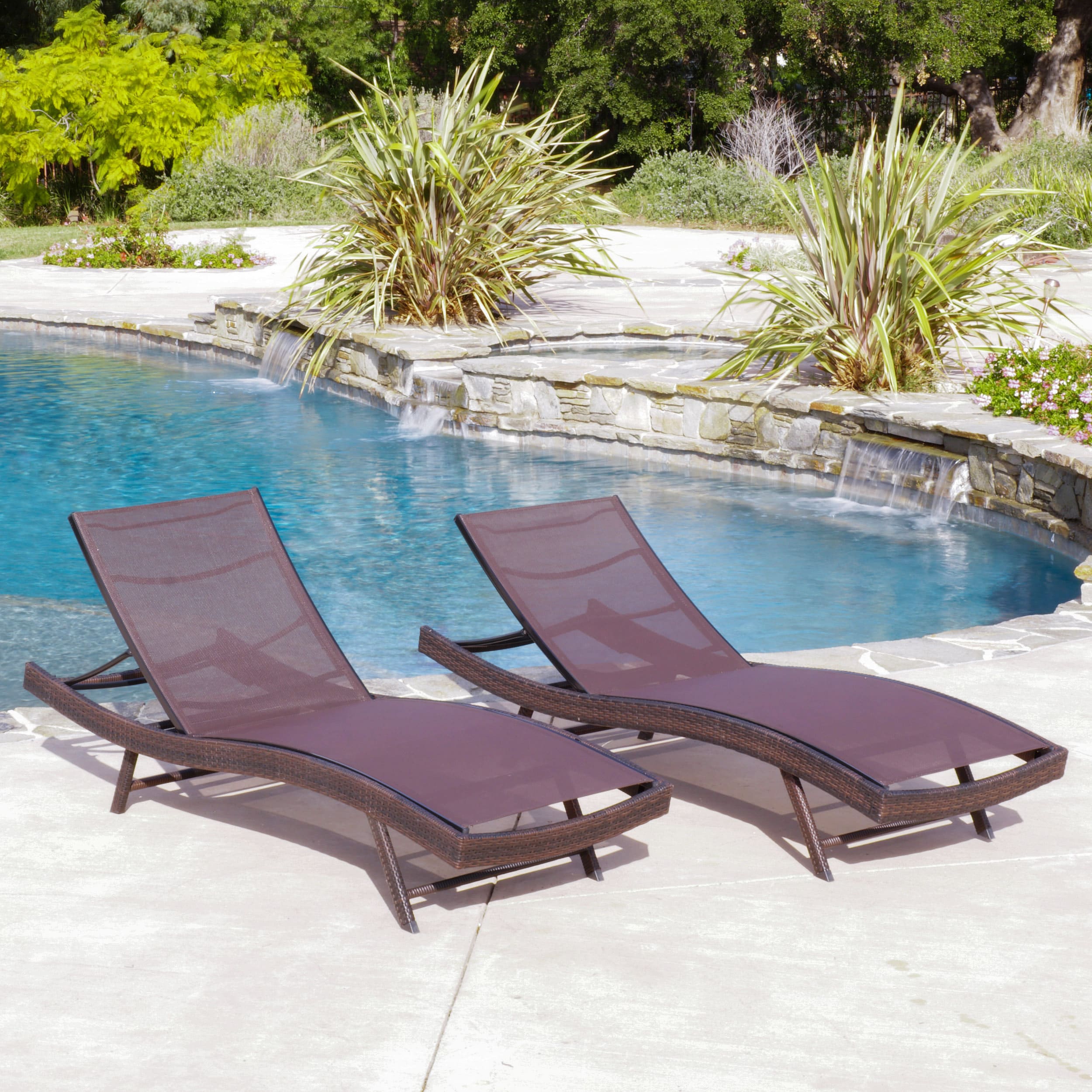 Christopher Knight Home Kauai Outdoor Textilene Chaise Lounge (Set of