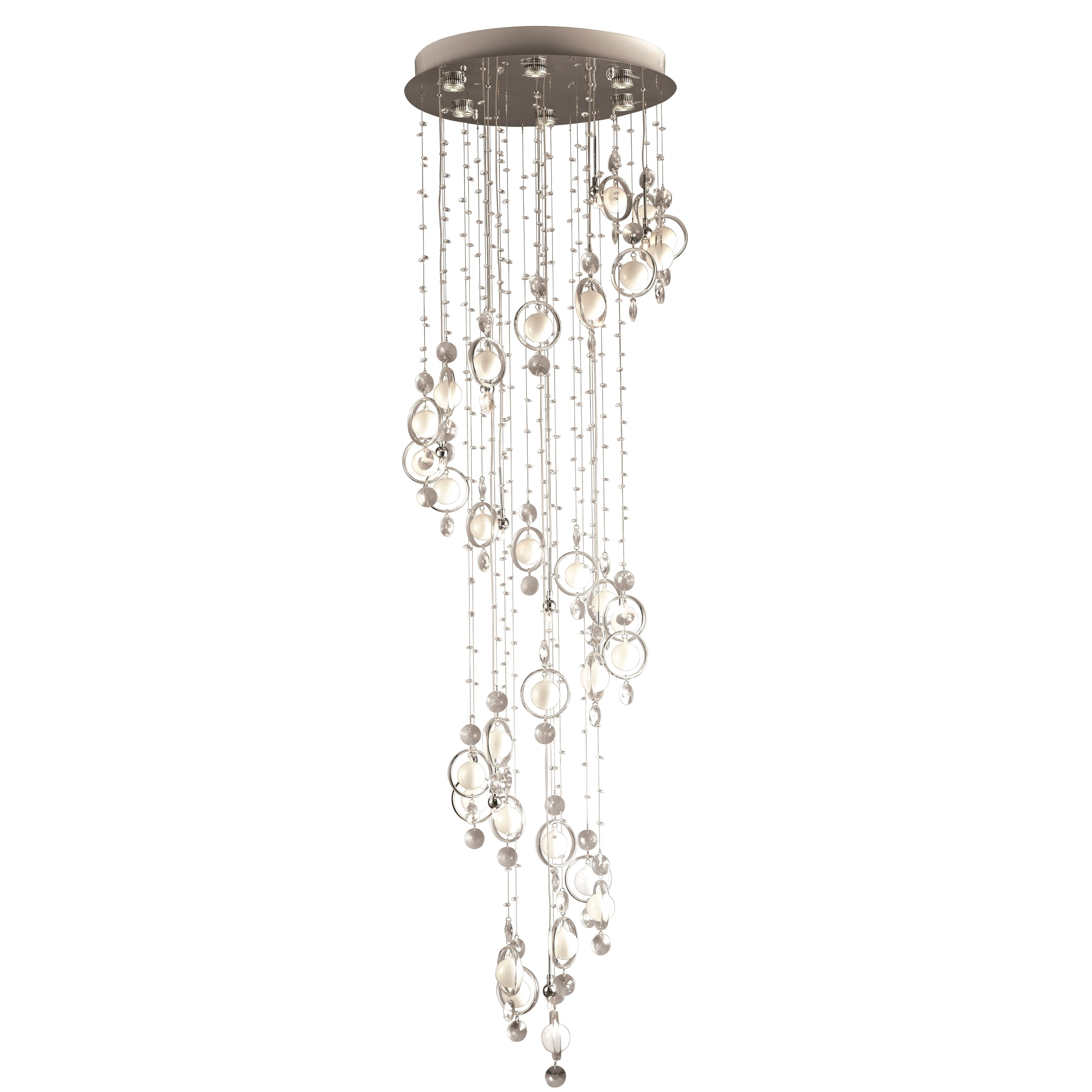 Lite Source Bubbles 10-light Chandelier (Chrome, Clear, White frosted) - Chandeliers For Bedrooms by Overstock.com