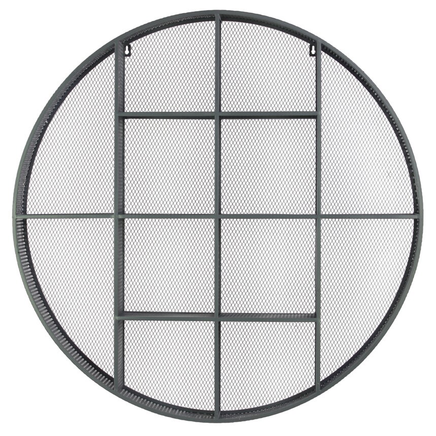 Shop Grey Metal Round Shelf with Mesh Backing and 12 Shelves - Free