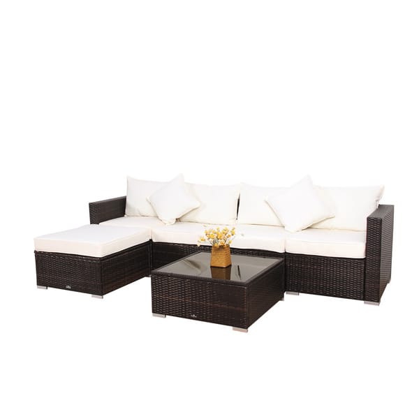 Shop Broyerk 6 Piece Outdoor Rattan Patio Furniture Set Free