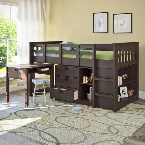 Shop Taylor Olive Christian Twin Loft Bed With Desk And Storage