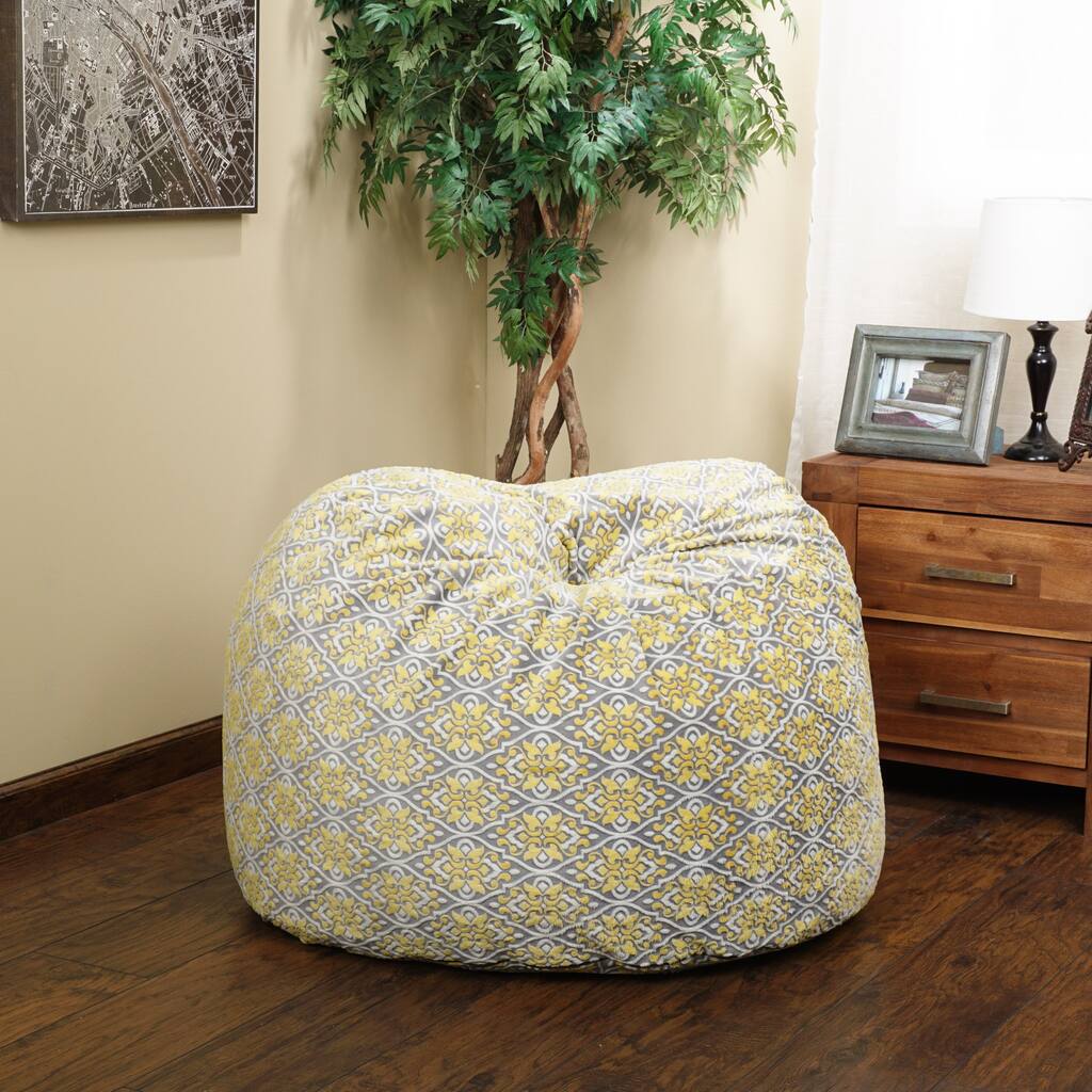 Christopher Knight Home Riley Faux Suede Valencia Limon 3-foot Ikat Lounge Beanbag Chair