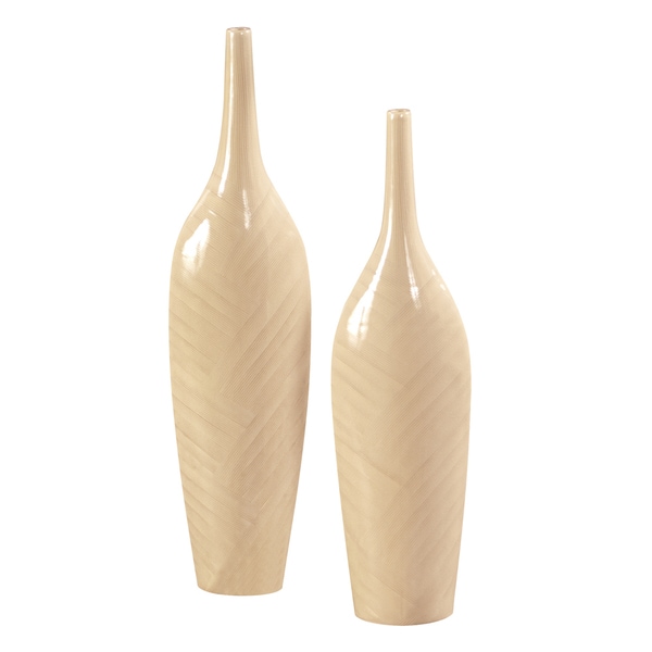 Cream Glaze Ceramic Vases (Set of 2)