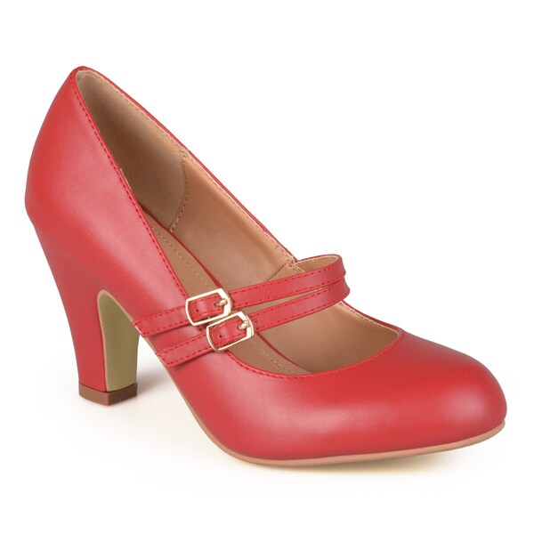 red mary jane wedges