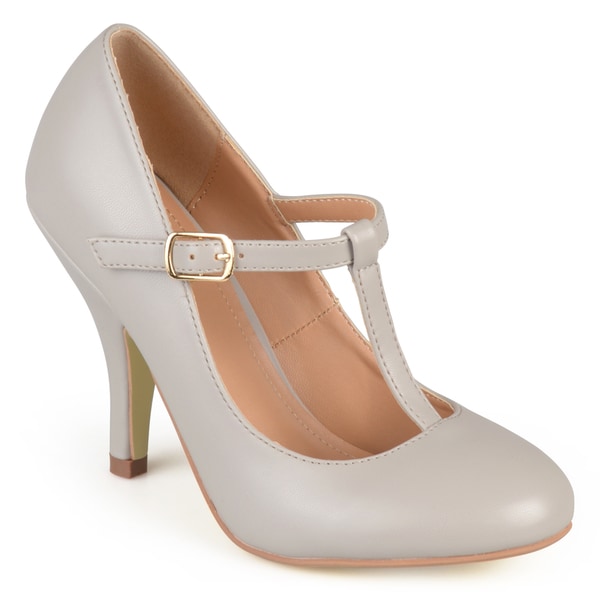 Journee Collection Women's 'Michelle' Matte Finish T-strap Pumps
