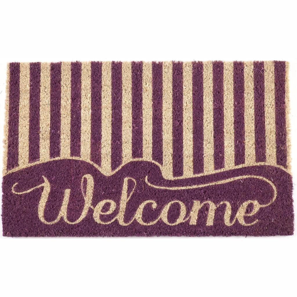 Entryways Striped Welcome Non-slip Coir Doormat (17" x 28")