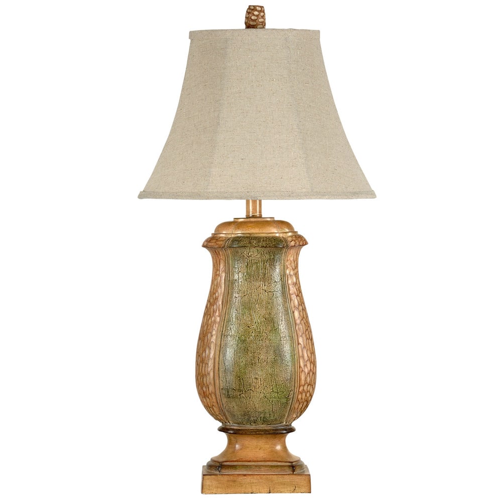 Cumberland Antique Green and Caramel Design Table Lamp
