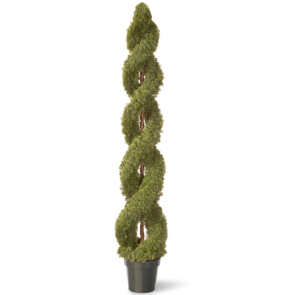 72-inch Double Cedar Spiral with Green Pot