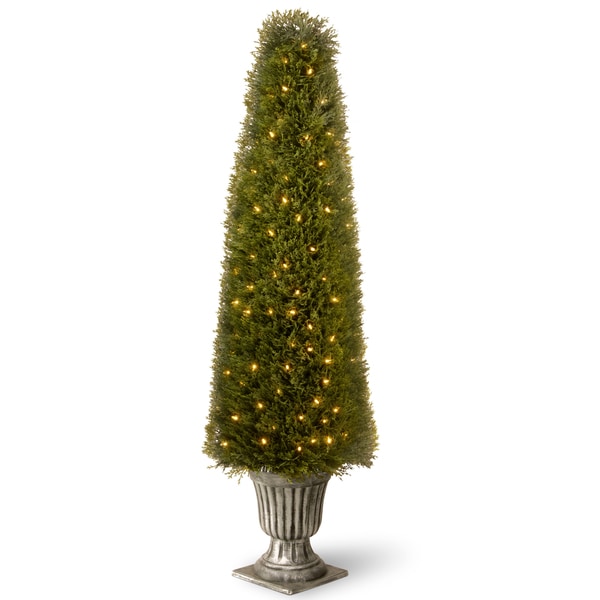 60-inch Upright Juniper in Silver Urn with 200 Clear Lights
