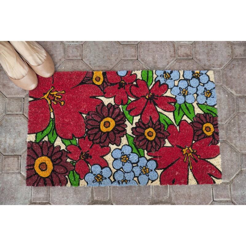 Entryways Forget-Me-Nots Coir Doormat (17" x 28")