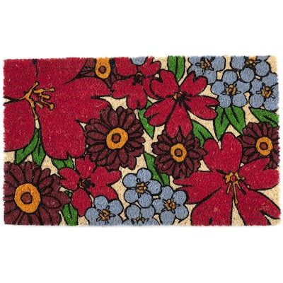 Entryways Forget-Me-Nots Coir Doormat (17" x 28")