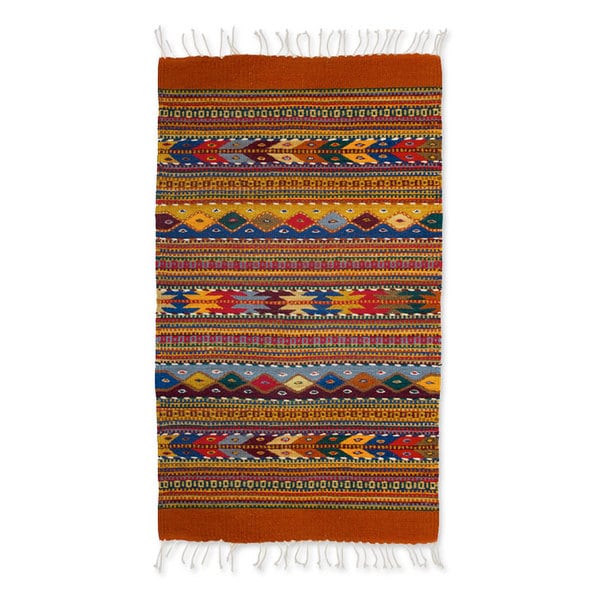 Shop Handmade Zapotec Wool 'Zapotec Fantasy' Rug (Mexico) 2x3 On