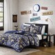 preview thumbnail 2 of 3, Mi Zone Andrew Blue Reversible Camouflage Quilt Set with Throw Pillow