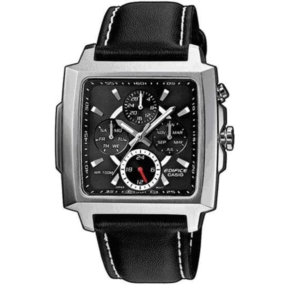 casio men's watch leather strap