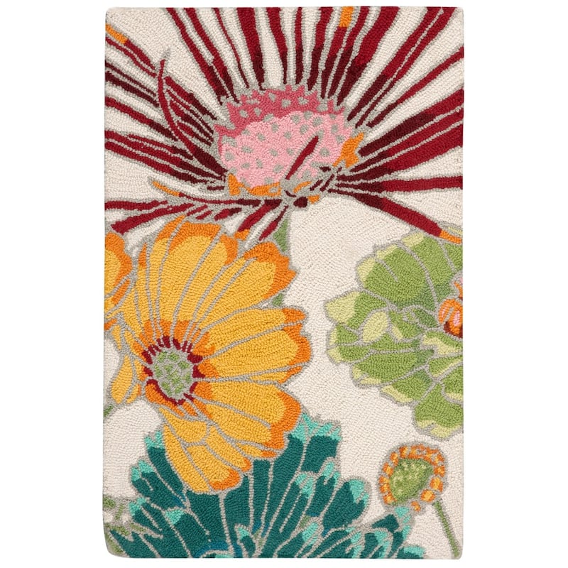 Nourison Fantasy Abstract Floral Area Rug - 1'9" x 2'9" - Ivory - Rectangle