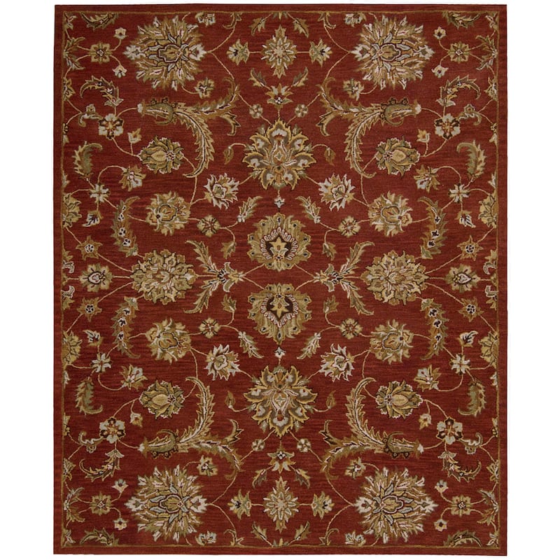 Nourison India House Traditional Area Rug - 8' x 10' 6" - Red - Runner/Rectangle