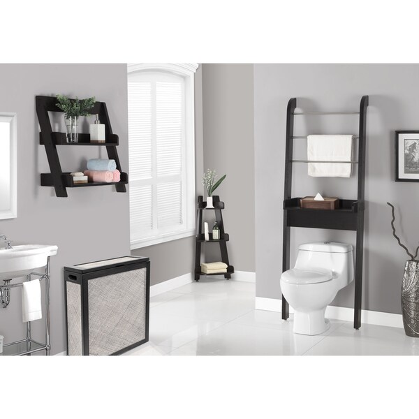 Cappuccino 34 Inch Corner Etagere 16930855 Overstock