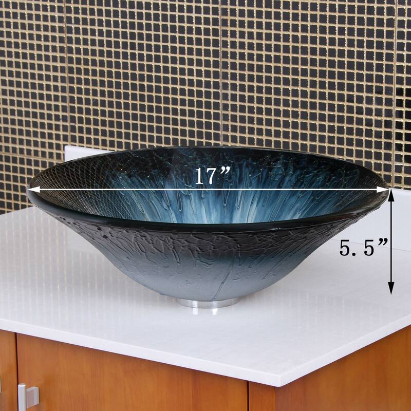 Elite 1202/ F22 Bathroom Vessel Sink with Waterfall Faucet