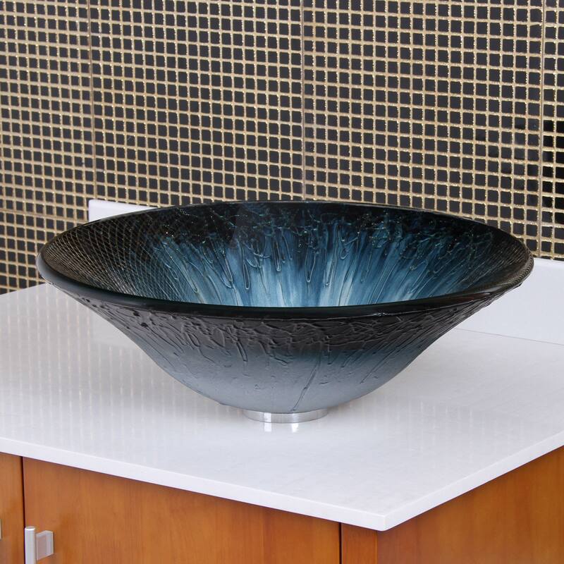 Elite 1202/ F22 Bathroom Vessel Sink with Waterfall Faucet