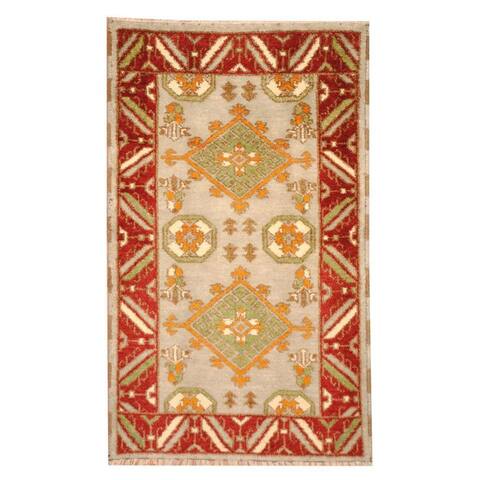 Handmade One-of-a-Kind Kazak Wool Rug (India) - 3' x 5'