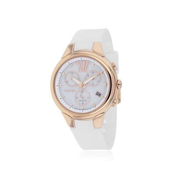 Citizen Womens FB1313 03A White Rubber Eco drive Watch  