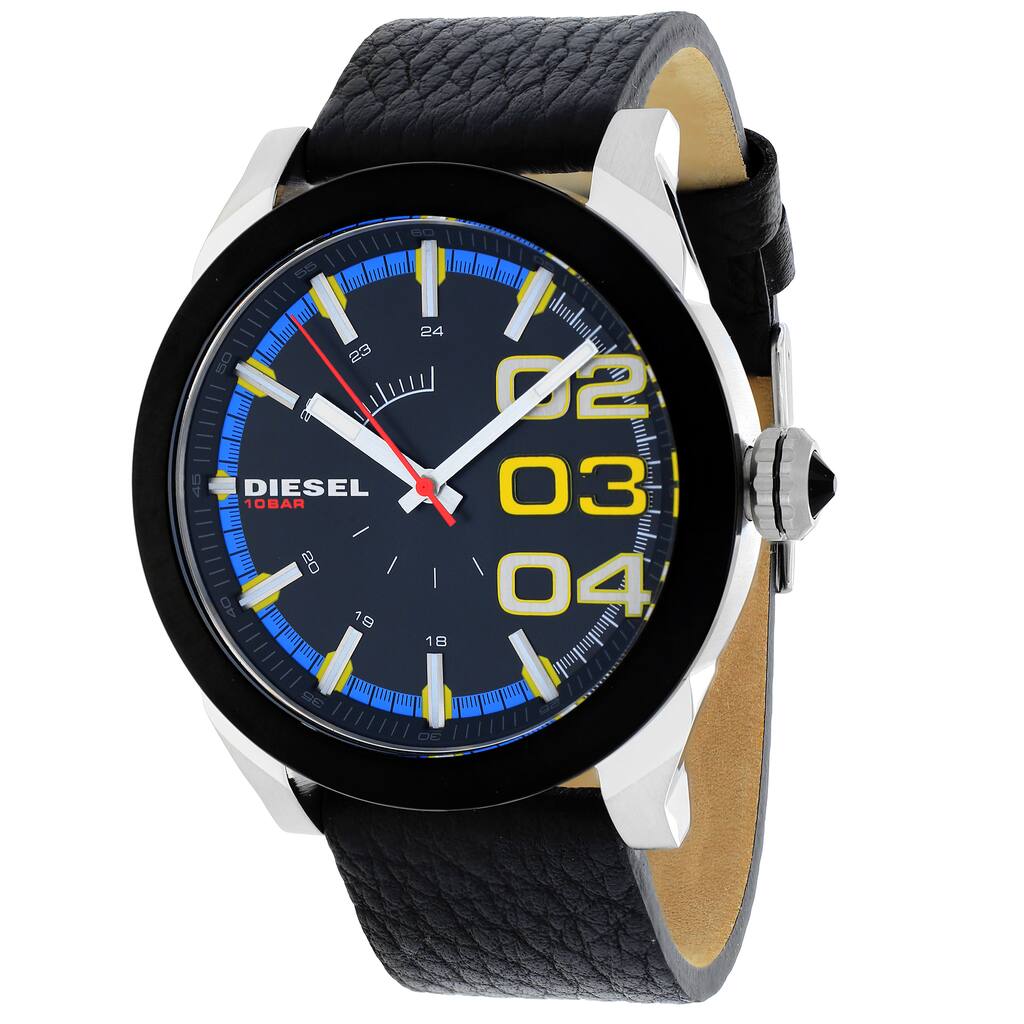 Diesel Men's DZ1677 Double Down Round Black Strap Watch