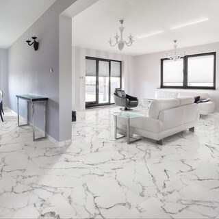 Shop Somertile 18x18 Inch Classic Calacatta Ceramic Floor And Wall