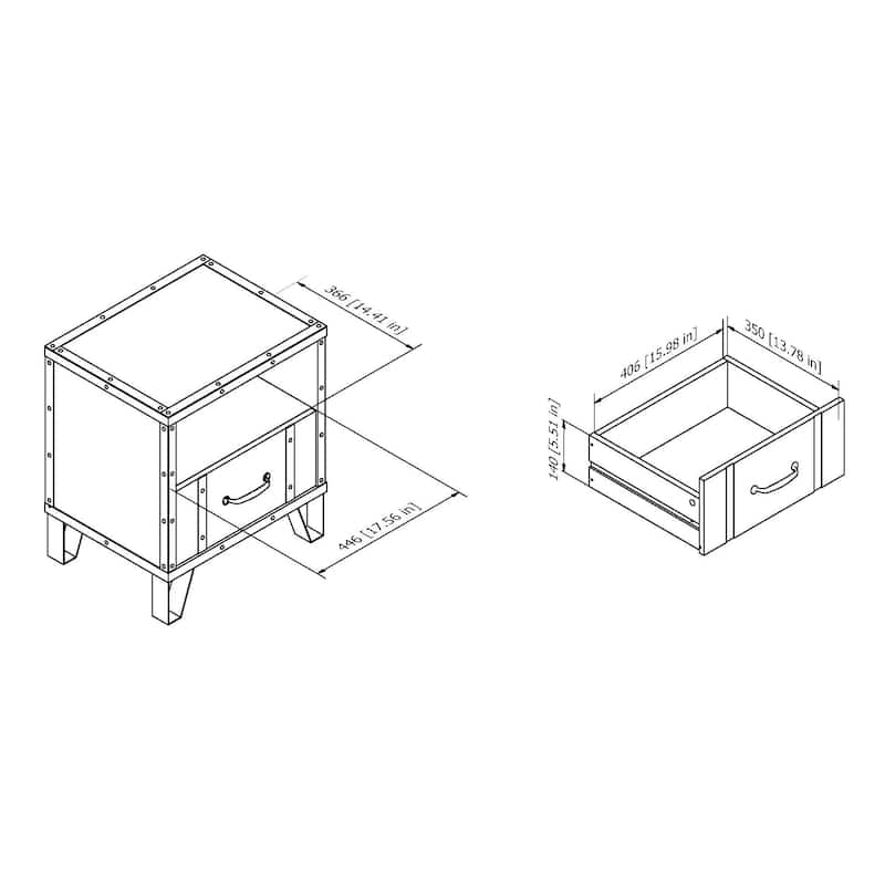 Furniture of America Sivenza Urban Walnut 20-inch 1-shelf Side Table