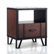 preview thumbnail 2 of 7, Furniture of America Sivenza Urban Walnut 20-inch 1-shelf Side Table