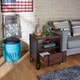 preview thumbnail 1 of 7, Furniture of America Sivenza Urban Walnut 20-inch 1-shelf Side Table