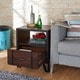 preview thumbnail 5 of 7, Furniture of America Sivenza Urban Walnut 20-inch 1-shelf Side Table