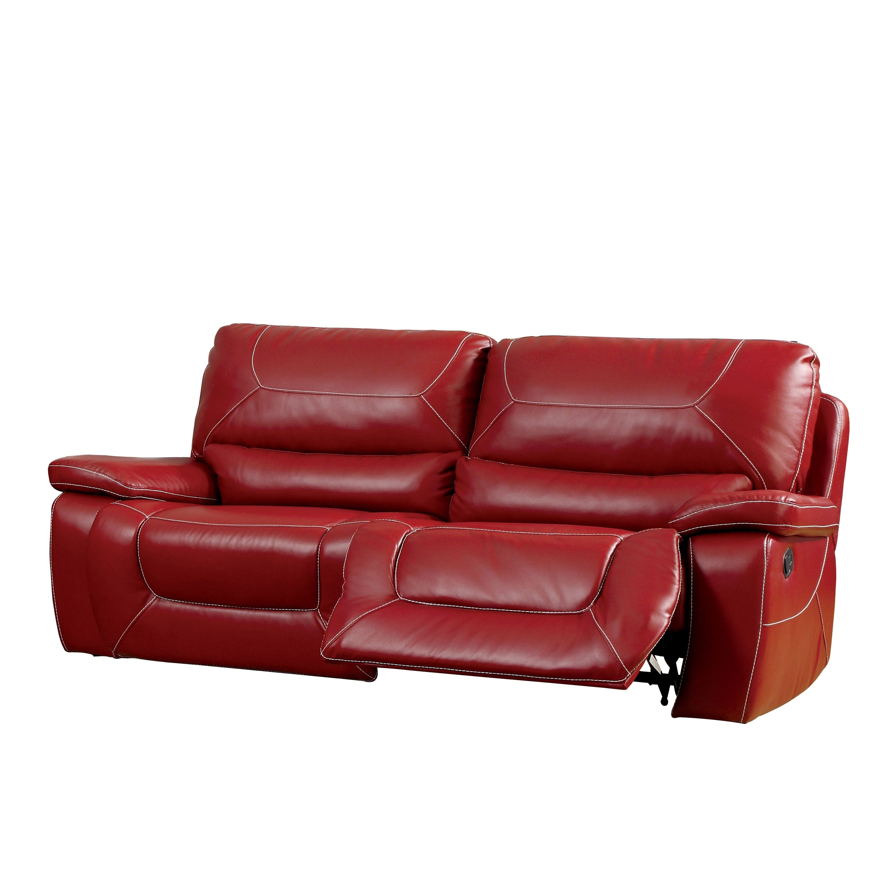 Furniture Of America Frasien Modern Bonded Leather Reclining Sofa