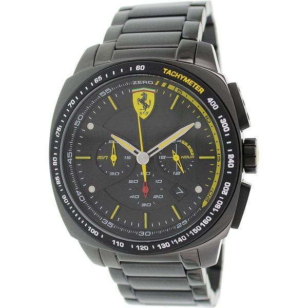 Ferrari Mens Aero Evo 0830162 Black Stainless Steel Analog Quartz