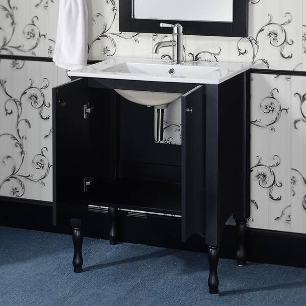 Wood Ceramic 24 Inch Black White Bathroom Vanity 9761339 24 Inch Black White Bathroom Vanity