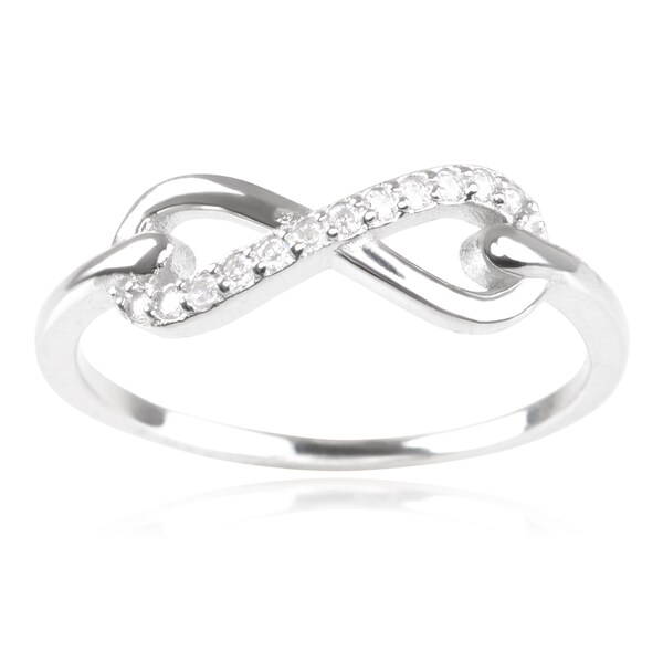 Journee Collection Sterling Silver Cubic Zirconia Infinity Ring ...
