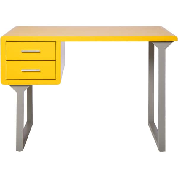 Shop Porch Den Retro Yellow And Grey Writing Desk Overstock