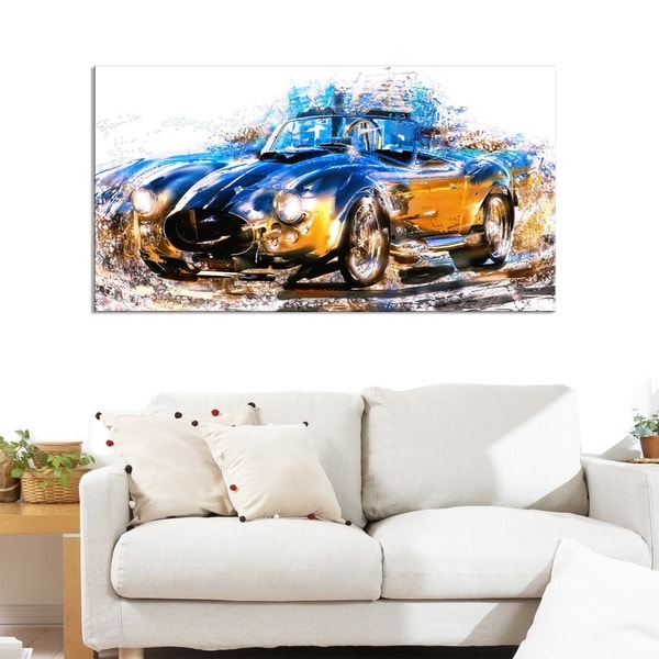 Blue and Orange Roadster Small Gallery Wrapped Canvas   16933236