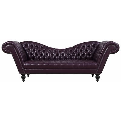 Ashford Eggplant Leather Sofa