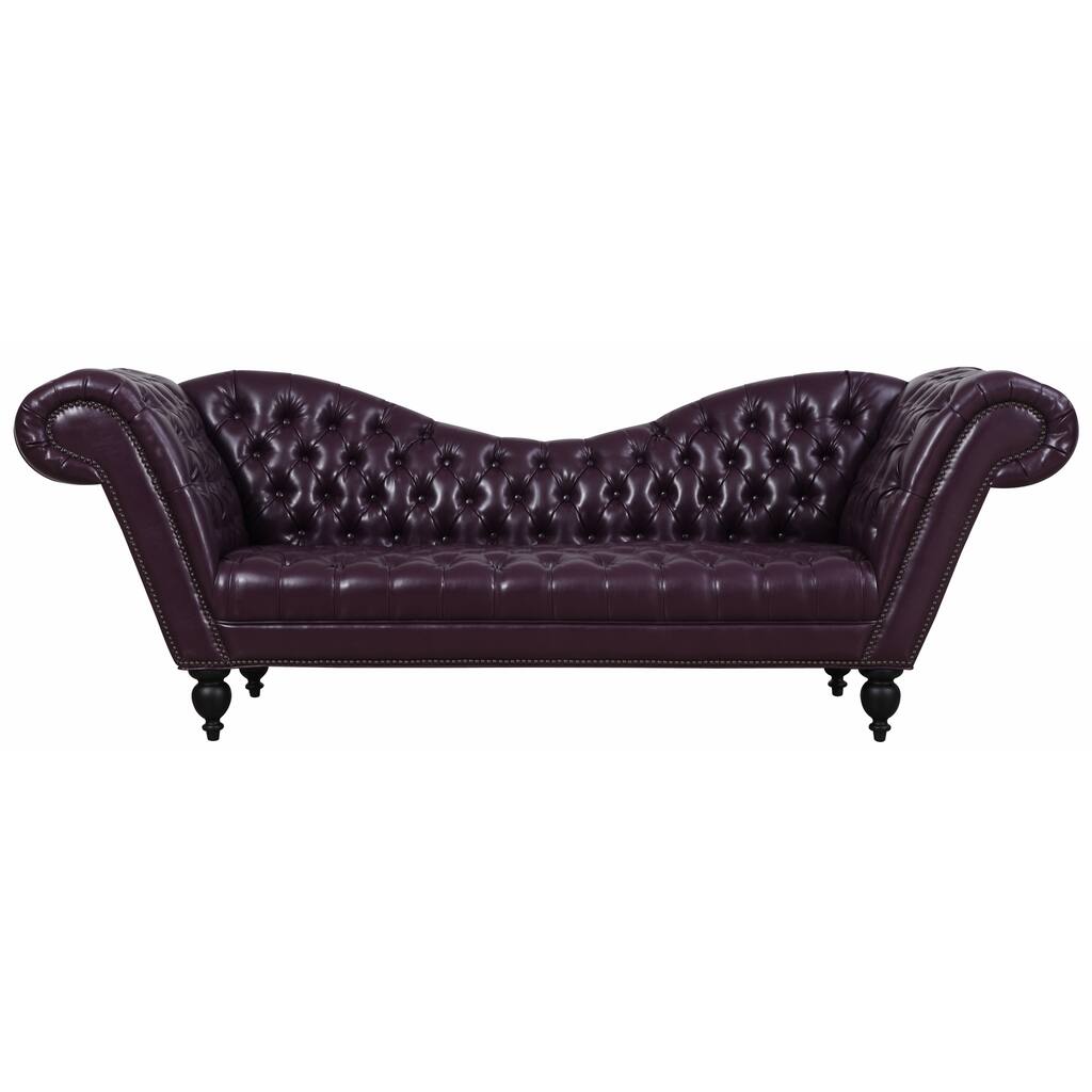 Ashford Eggplant Leather Sofa