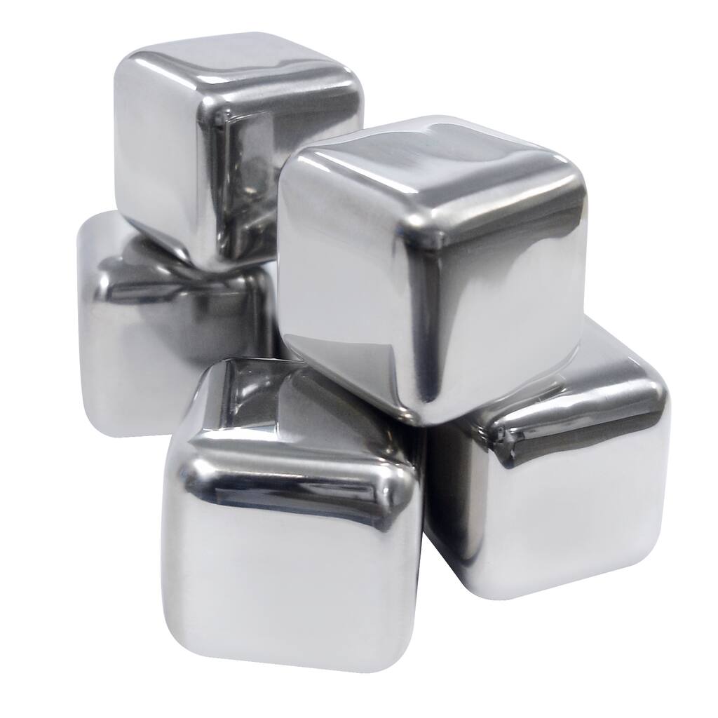 Epicureanist Stainless Steel Ice Cubes (Set of 6) - N/A