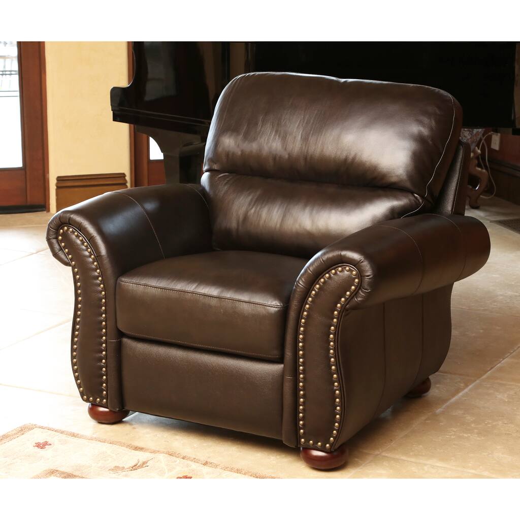 Abbyson Monroe Top Grain Leather Armchair