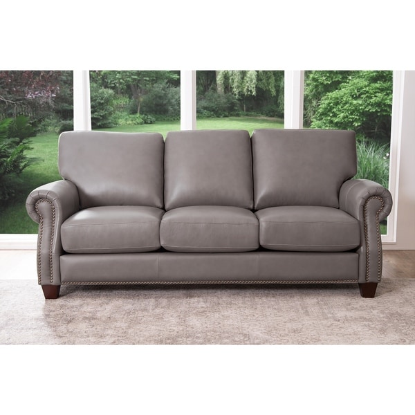 Abbyson Landon Top Grain Leather Sofa Free Shipping