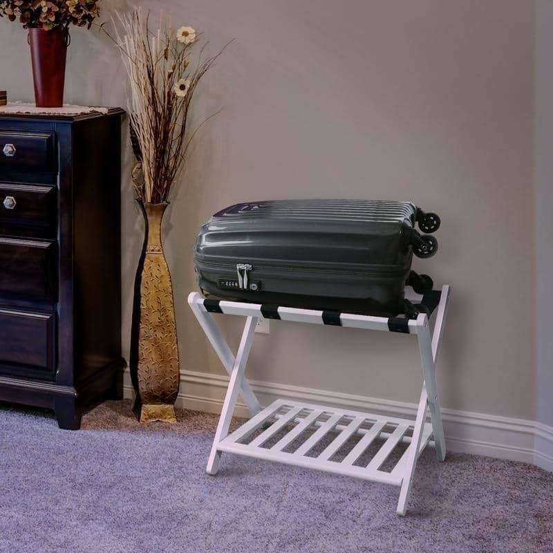 Hotel-style Luggage Rack with Shelf
