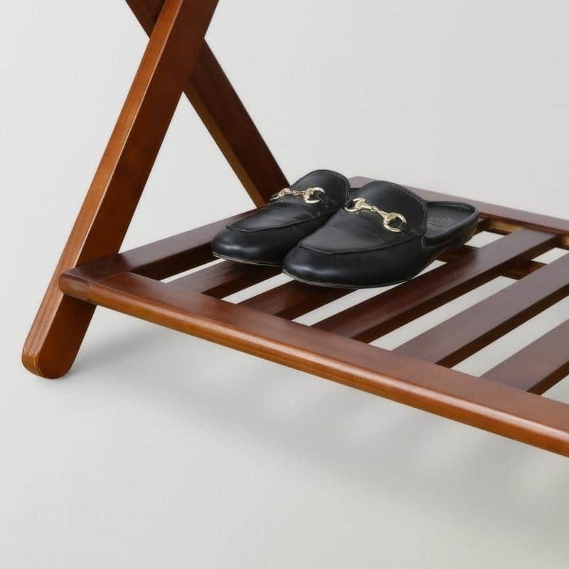 Hotel-style Luggage Rack with Shelf