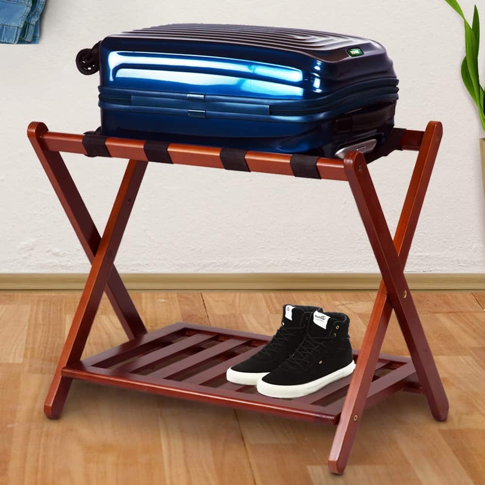 Hotel-style Luggage Rack with Shelf