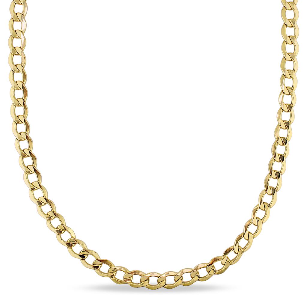 Miadora 10k Yellow Gold Men's 20 Inch Curb Link Necklace - 20"