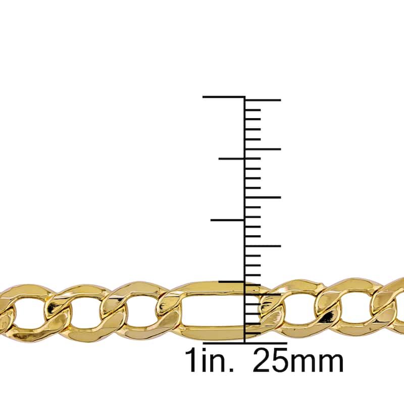 Miadora 10k Yellow Gold Men's 20 Inch Figaro Link Necklace - 20"