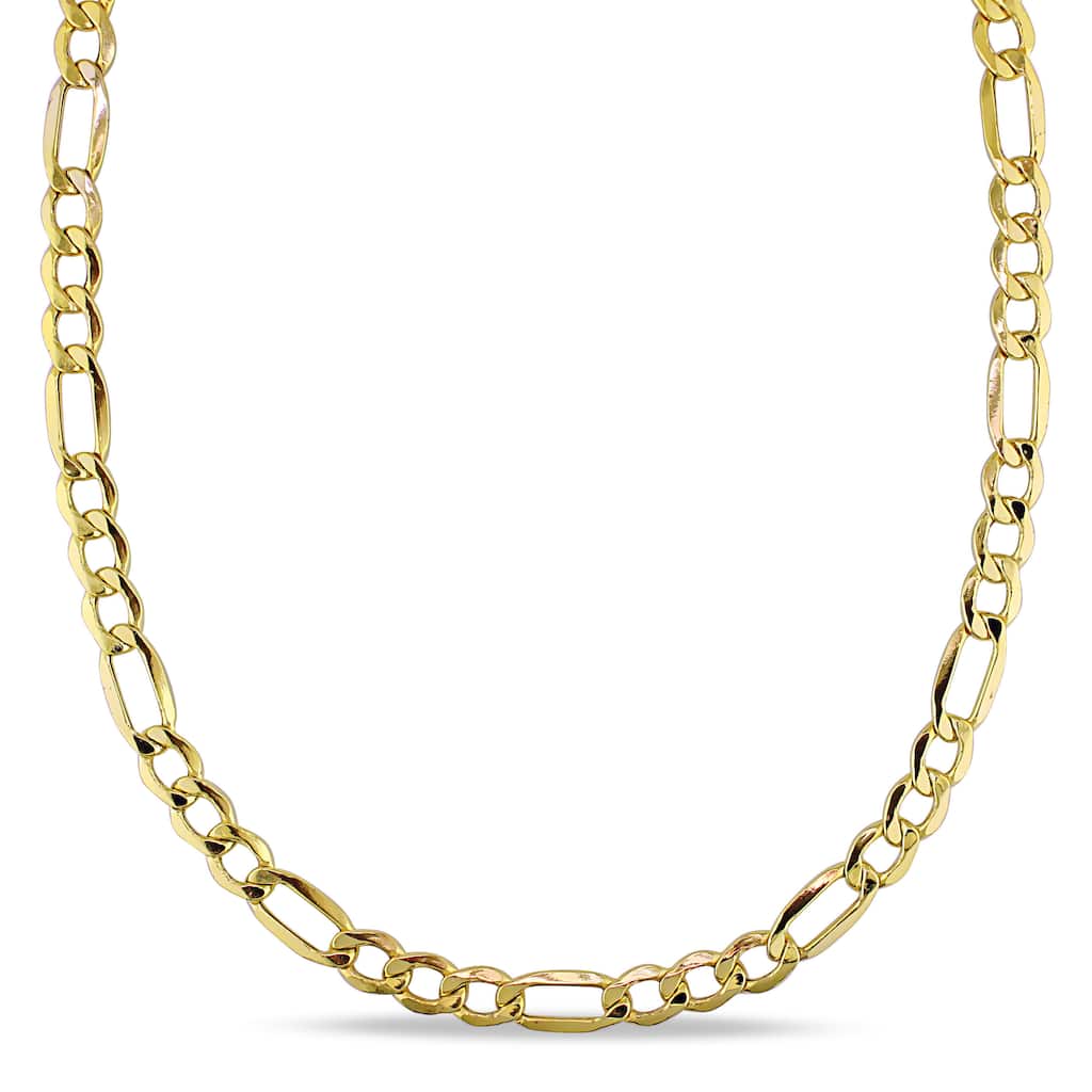 Miadora 10k Yellow Gold Men's 20 Inch Figaro Link Necklace - 20"