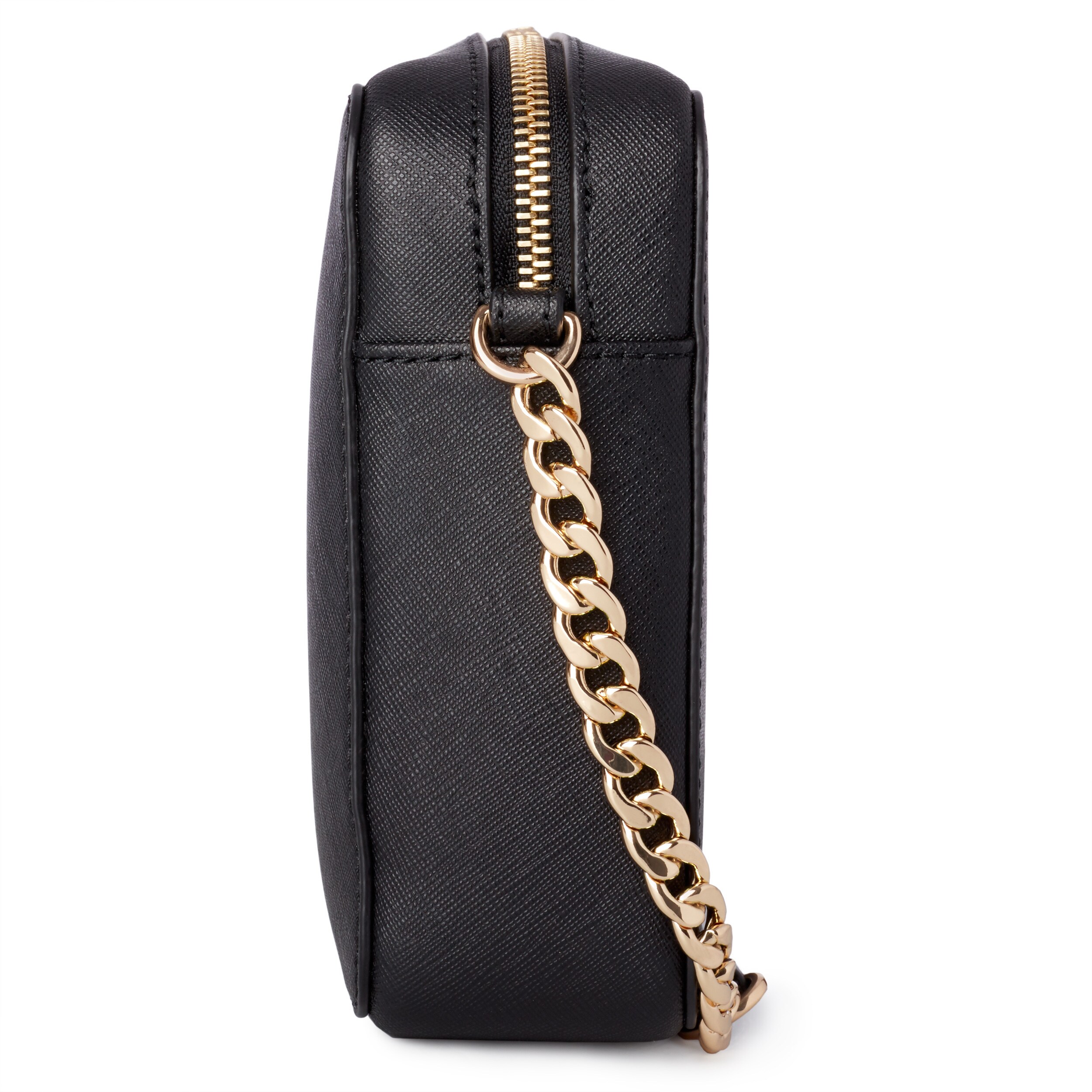 michael kors black and gold crossbody purse