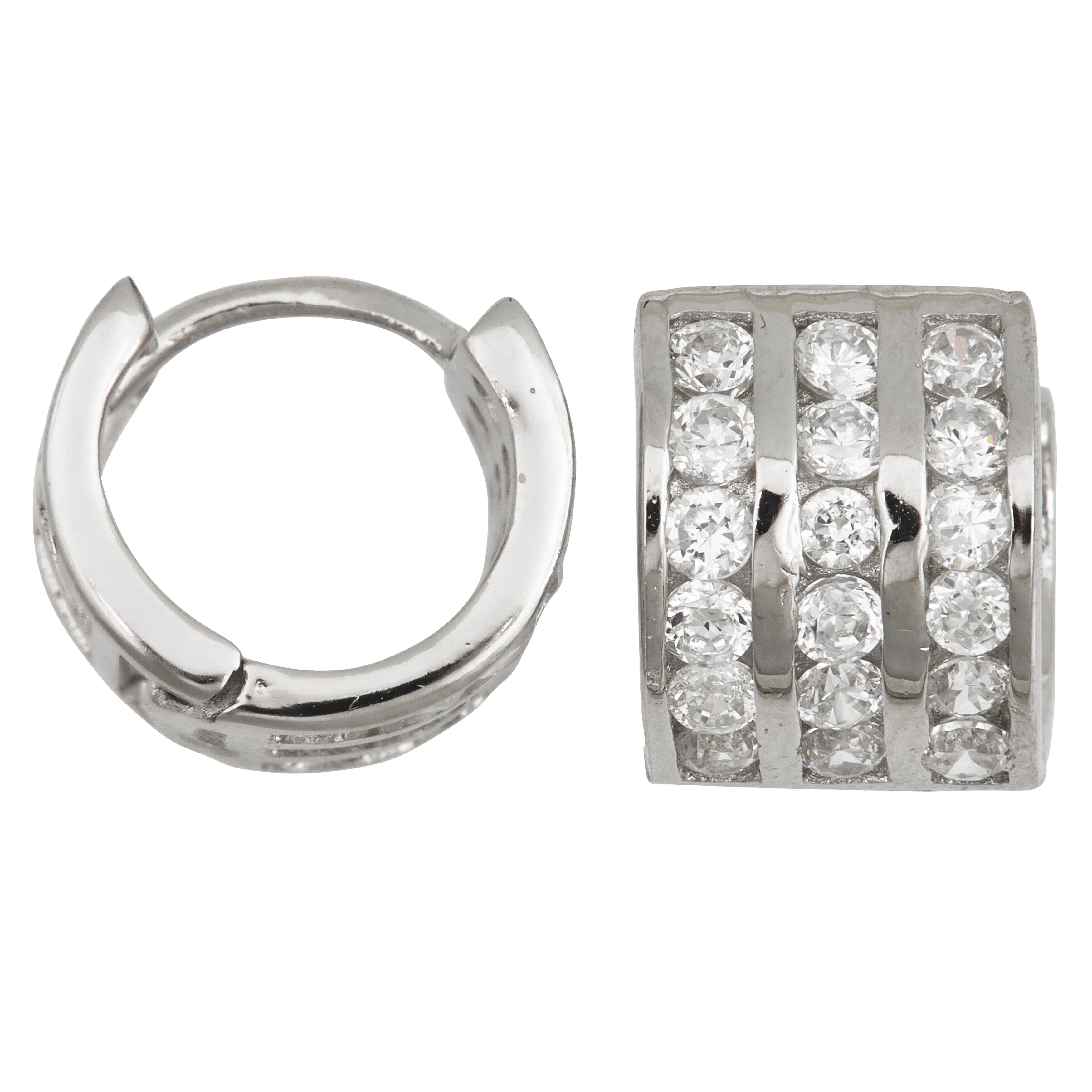 Decadence Sterling Silver Cubic Zirconia 3 Strand Micropave Hoop Decadence Sterling Silver Cubic Zirconia 3 Strand Micropave